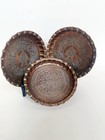 Vintage Middle Eastern Copper Wall Plates Set 3 Arabic And Cedar Tree Engraving
