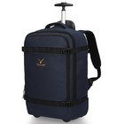 42l Rolling Wheels Backpack Cabin Approved Travel Suitcase Carry On Luggage Blue