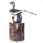 Bronze Sculpture Of A Female With Green Patina On A Marble Base After Nick