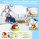Engfa 3 In 1 Musical Jump  Toss Ring Game Toys  Stomping Launch Rocket Launcher