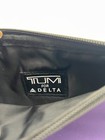 Tumi For Delta Small Black Zip Pouch Soft Sided Travel Case Toiletry Bag Purple