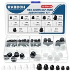 Hex Acorn Nuts Cap Assortment Kit 6sizes 116pcs M3 M4 M5 M6 M8 M10 Black And