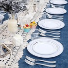 600 Pcs Silver Disposable Dinnerware Set For 100 Guests  Wedding Plates Silver 