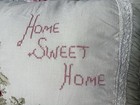 Vintage Rachel Ashwell  cross Stitched Home Sweet Home Pillow Simply Shabby Chic