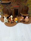 Vintage Wooden Winnie The Pooh  Treehouse Display Shelf And Thimbles