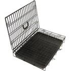48  Dog Crate Kennel Folding Metal Pet Cage 2 Doors Indoor Outdoor Black
