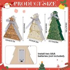Rattanview 3 Pcs Lighted Wooden Christmas Tree Decor  Tabletop Display Classic