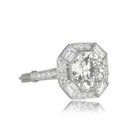 Antique Art Deco Vintage 2 90 Ct White Diamond Wedding Ring 925 Sterling Silver