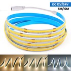 12v 16ft Cob Led Strip Light Flexible Tape Lights Home Diy Lighting Warm White