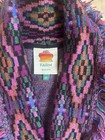 Farm Rio Multicolor Knit Belted Fringe Cardigan Sweater Xs