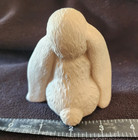 Ready To Paint Ceramic Bisque Vintage Lop-eared Easter Bunny With Carrot Sign