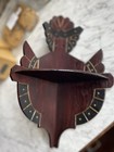 Antique Walnut Deco Craftsman 17 Inch Corner Shelf