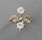 3ct Art Deco Style Vintage Lab Created Diamond Wedding 14k Yellow Gold Fn Ring
