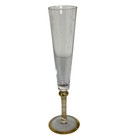 Rare Orrefors Gold Crystal Wine Glass Toasting Flutes Pair Sweden New