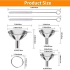 5 Pcs Stainless Steel Kitchen Funnels Set Food Metal Funnels For Filling Small
