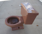 Vintage Deco Mocha Brown Eljer Toilet Round Bowl Old Bath 267 Early 1980 s