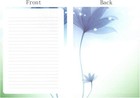 50 Vintage Retro Lined Writing Stationery Paper Letter Set  blue Blue Flower 