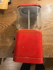 Vintage Red Oak Acorn 1 Cent Gumball Machine With Key  Working  minor Wear