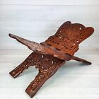 Vintage Large 18  Intricate One Piece Carved Wood Open Book Stand Bible Holder