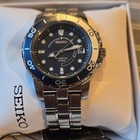 Seiko Kinetic Men   s 100m Diver Blue Dial Stainless Steel Bracelet Box Manual
