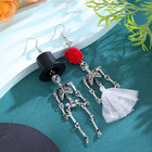 Halloween Skeleton Earrings   gothic Skull Dangle Drop Earrings Witch Jewelry Gift