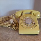 Vintage Bell System Western Electric Rotary Dial Desk Phone Yellow 500 8-71