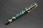 Waterman Paris Laureat Rollerball Pen Green Marble Gold Trim With Original Box