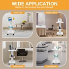 Medical Mobile Trolley Stand With 4 Wheels White  Beauty Salon Organizer Stand
