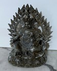 Old Bronze Tibet Statue Of Seated Buddhist Figure Of A Dharmapala
