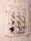Vtg Mixed Lot Of 48 Fancy Trimming Buttons On Cards - Austria - Czecho-slovania