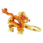 Feng Shui Magic Golden Earth Dragon Amulet Keychain