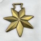 Brass Horse Medallion Antique English Traditional Star 7 Point 3d Parade Harness