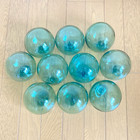 Vintage Japanese Glass Fishing Floats 3 5-4  Lot-10 Round Buoy Balls Authentic