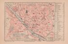 Florence  1888  Firenze Original Map City Plan Tuscany Italy
