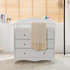 Baby 3 Drawer Changing Table Infant Diaper Station With Safety Belt