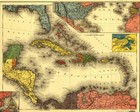 Vintage Maps - Evening Post Map Of The West Indies - Paper Or Canvas