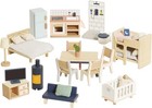 Wooden Dolls House Full Starter Furniture   Accessories Play Set For Dolls Ho   