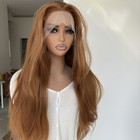 Layered Hd Lace Front Wig Ginger Brown Long Straight Heat Resistant Hair