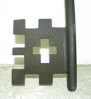 Extra Large Steel Key Hand Forged Rare Jail Door Or Palace Door Lock