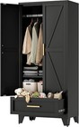Elegro 71 h Metal Steel Wardrobe Cabinet With Drawer And Hanging Rod For Bedroom