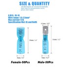 100pcs 16-14 Gauge Fully Insulated Female male Spade Nylon Heat Shrink Waterp   