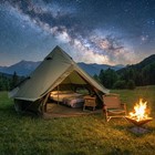 4 Season Bell Tent 13 1ft Yurt Waterproof Glamping Yurt W stove Jack 8 Person
