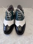Footjoy Icon Golf Shoes Mens 9 5m Wingtip Black Patent Leather Green  Comfort