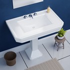 Victorian 32  Pedestal Combo Bathroom Sink In White With Overflow