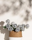 10pcs Silver Artificial Silk Roses Fake Flowers Wedding Party Home Decor