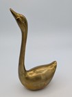 Pair Of Vintage Solid Brass Swans Mid Century Modern Figurines 4        5     
