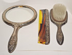 Vintage Godinger Silver-plated Hand Mirror  Brush And Comb Vanity Set