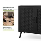 Smart Fendee Black Buffet Sideboard Cabinet  Storage Cabinet With Handmade Pv   