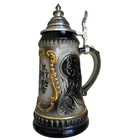 Zoller   Born German Beer Stein 7 5    Pewter Lid Hand Painted Germany