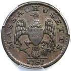 1787 R 4-c R-2 Pcgs Xf 40 Massachusetts Half Cent Colonial Copper Coin